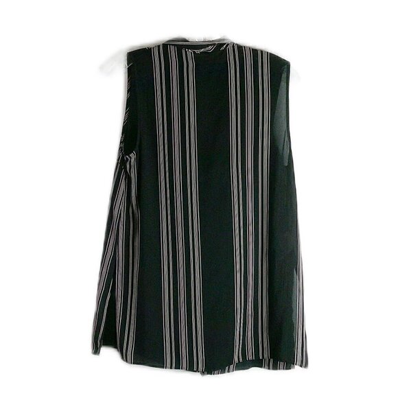 BCBG Maxazria - Sleeveless Sheer V-Neck with Cowl Overlay - Size Small - Picture 2 of 4